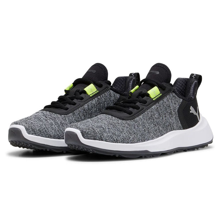 PUMA Fusion Crush Sport Junior Spikeless Golf Shoes Black/Electric Lime - 24 Boys