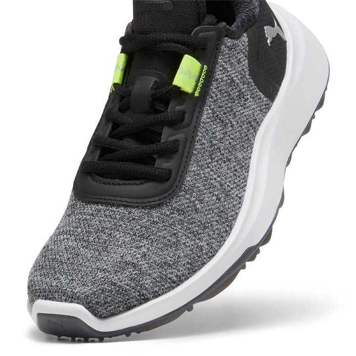PUMA Fusion Crush Sport Junior Spikeless Golf Shoes Black/Electric Lime - 24 Boys