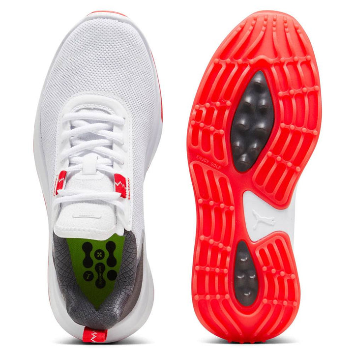PUMA Fusion Crush Sport Junior Spikeless Golf Shoes White/Dark Coal - 24 Boys
