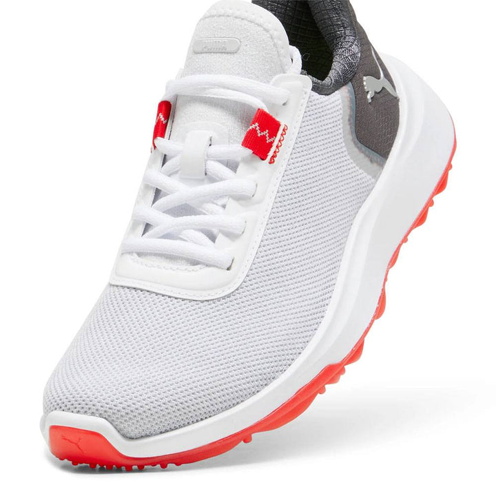 PUMA Fusion Crush Sport Junior Spikeless Golf Shoes White/Dark Coal - 24 Boys