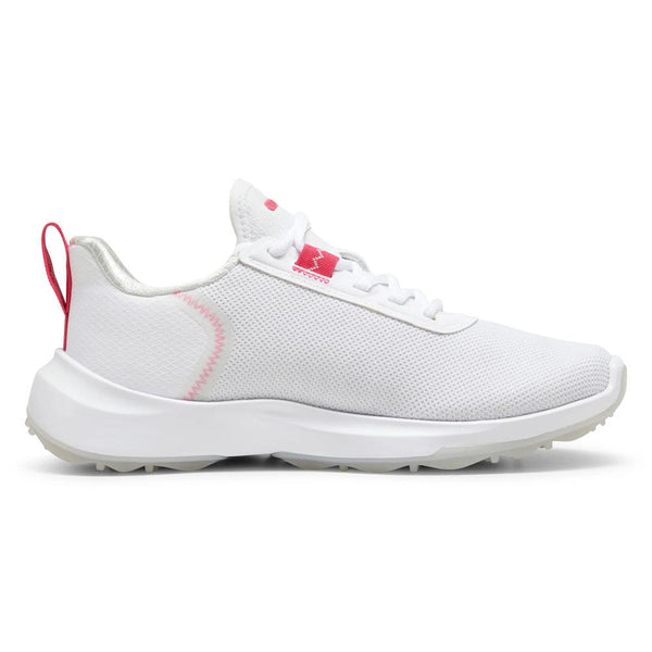 PUMA Fusion Crush Sport Junior Spikeless Golf Shoes White/Garnet Rose - 24 Boys