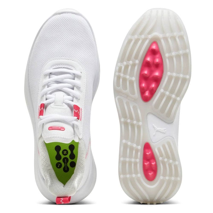 PUMA Fusion Crush Sport Junior Spikeless Golf Shoes White/Garnet Rose - 24 Boys