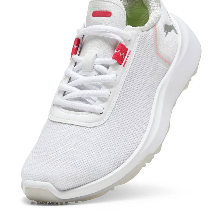 PUMA Fusion Crush Sport Junior Spikeless Golf Shoes White/Garnet Rose - 24 Boys
