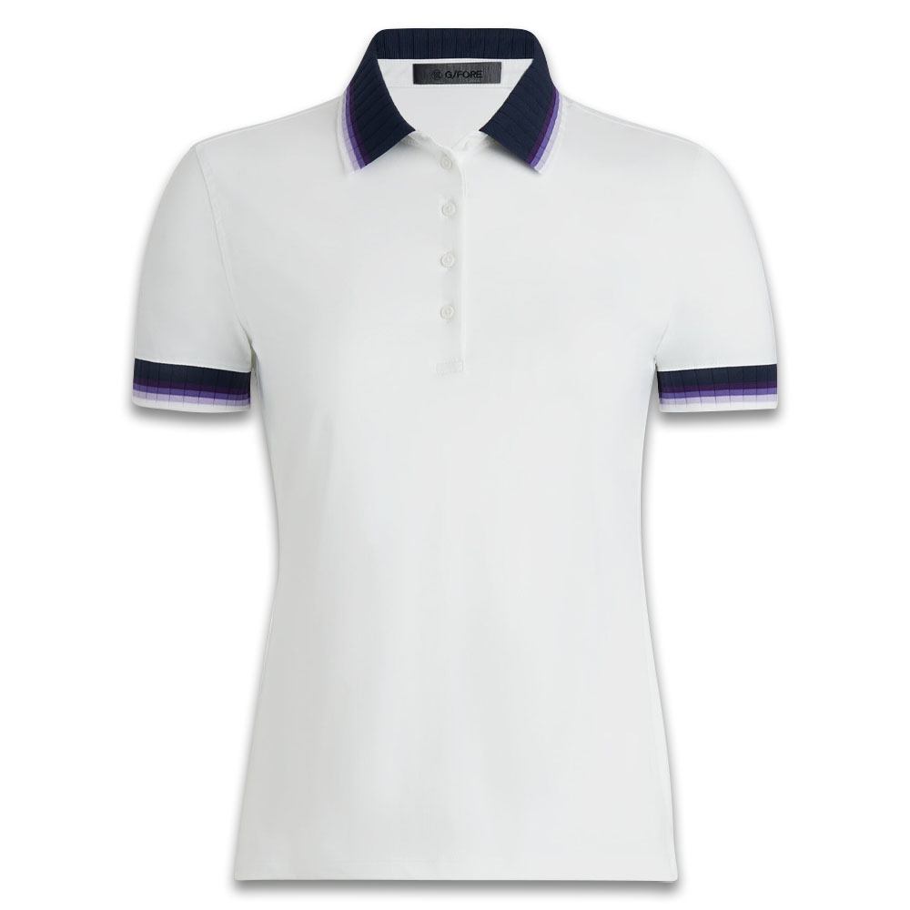 Gfore Contrast Silky Tech Nylon Golf Polo Snow - SP24 Women