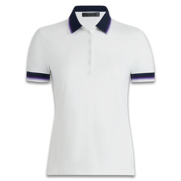 Gfore Contrast Silky Tech Nylon Golf Polo Snow - SP24 Women