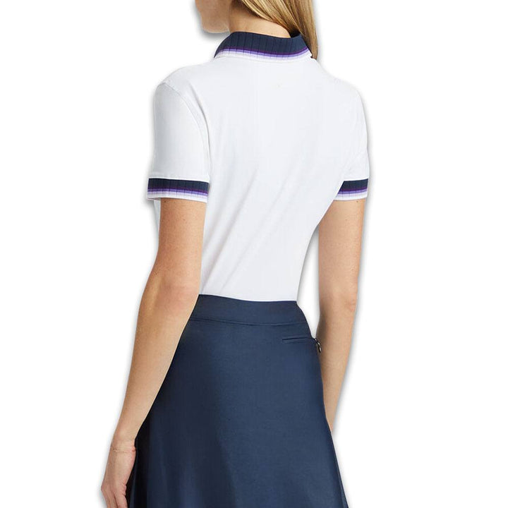 Gfore Contrast Silky Tech Nylon Golf Polo Snow - SP24 Women