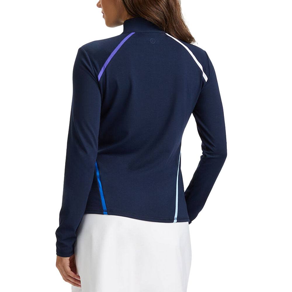 Gfore Colour Block Luxe Staple Quarter Zip Golf Pullover Twilight