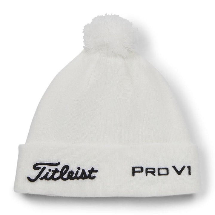 Titleist Tour Pom Pom Golf Beanie White/Black - 24 Men