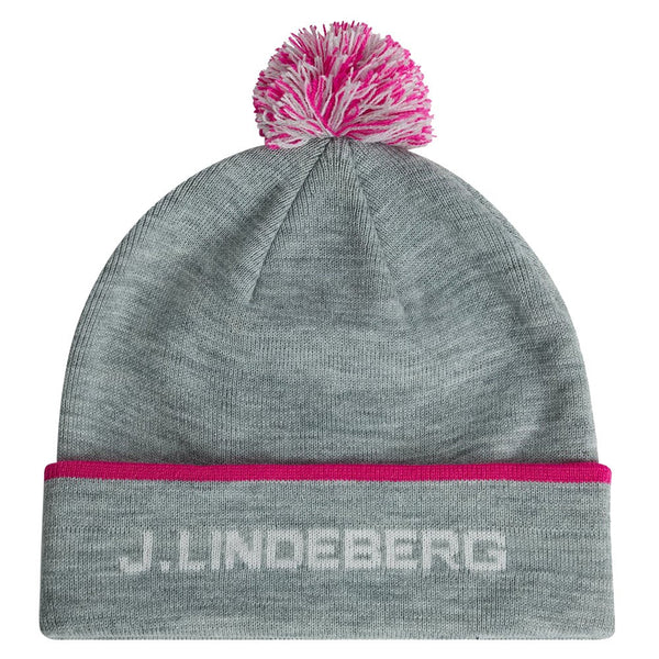J.Lindeberg Stripe Golf Beanie Light Gray Melange - FW24