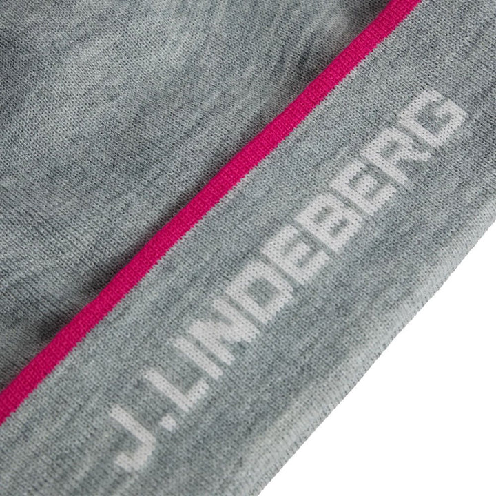 J.Lindeberg Stripe Golf Beanie Light Gray Melange - FW24