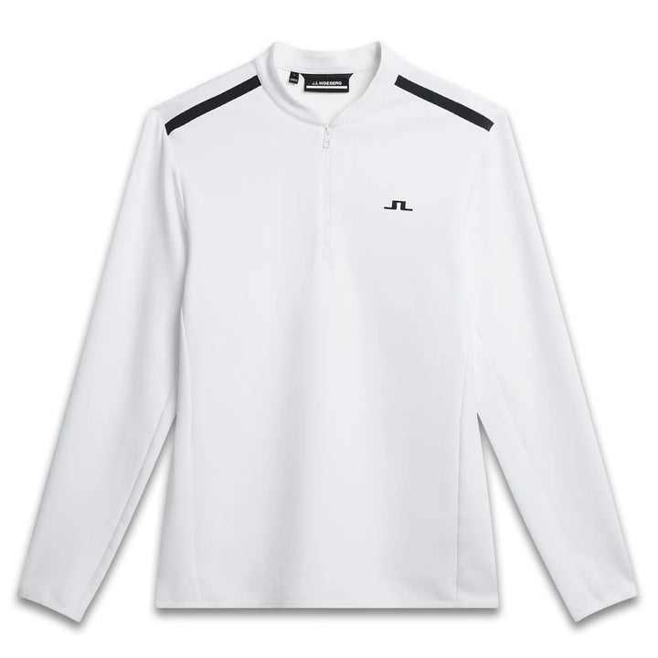 J.Lindeberg Tech Bridge Mid Layer Golf Pullover White - SS24