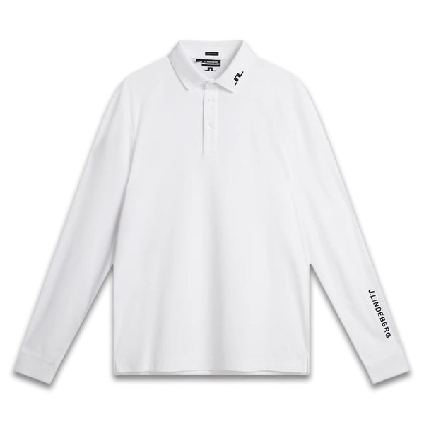 J.Lindeberg Tour Tech Longsleeve Golf Polo White - SS24