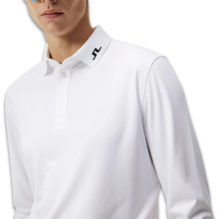 J.Lindeberg Tour Tech Longsleeve Golf Polo White - SS24