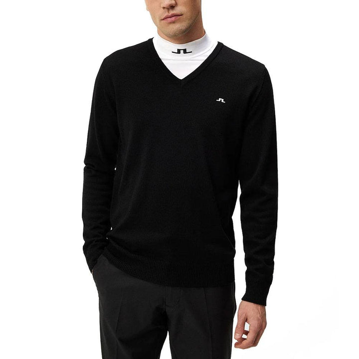 J.Lindeberg Lymann Knitted Golf Sweater Black - SS23
