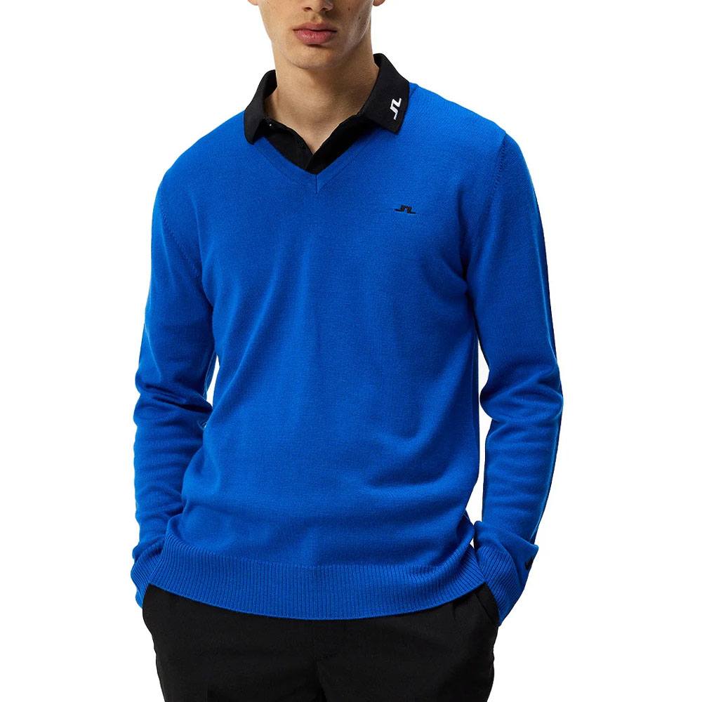 J.Lindeberg Lymann Knitted Golf Sweater Nautical Blue - SS23