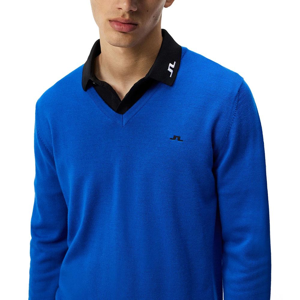 J.Lindeberg Lymann Knitted Golf Sweater Nautical Blue - SS23