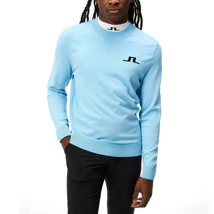 J.Lindeberg Gus Knitted Golf Sweater Baltic Sea - SS24