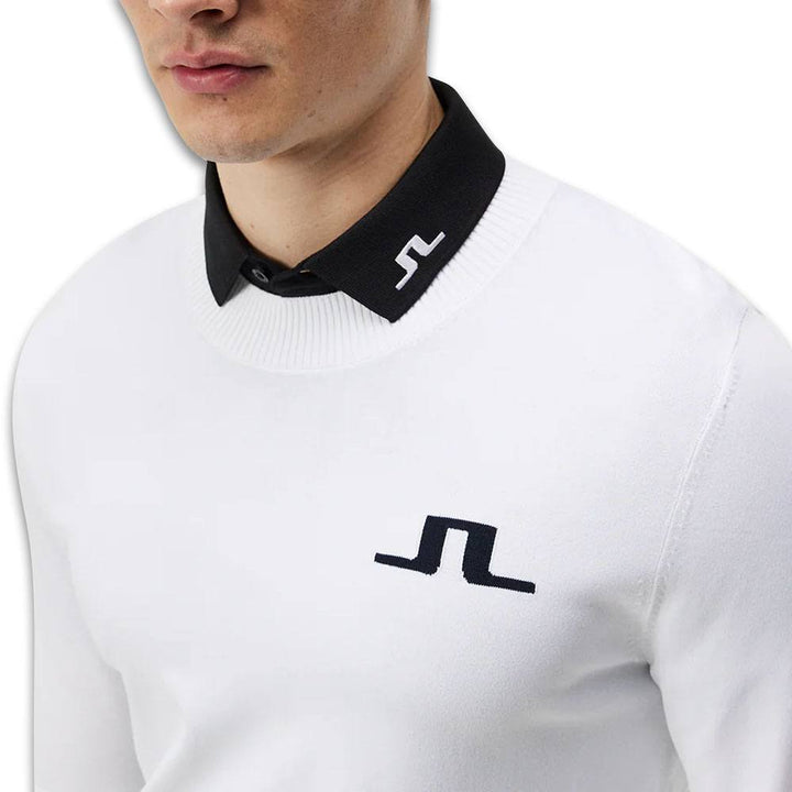 J.Lindeberg Gus Knitted Golf Sweater White - SS24
