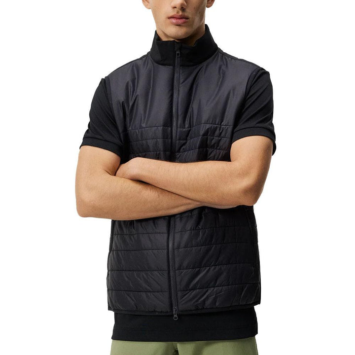 J.Lindeberg Martino Quilt Hybrid Golf Vest Black - SS24