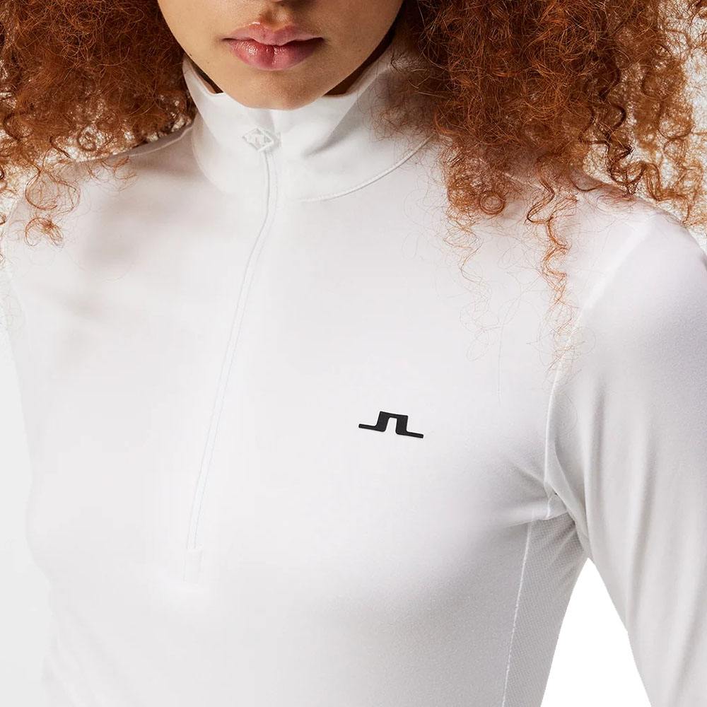 J.Lindeberg Lauryn Half zip Mid Layer Golf Pullover White - SS24