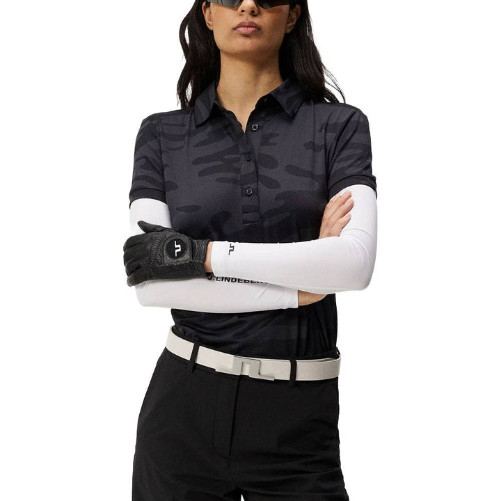 J.Lindeberg Alaya Jacquard Golf Polo Neptune Jacquard Black - SS24 Women