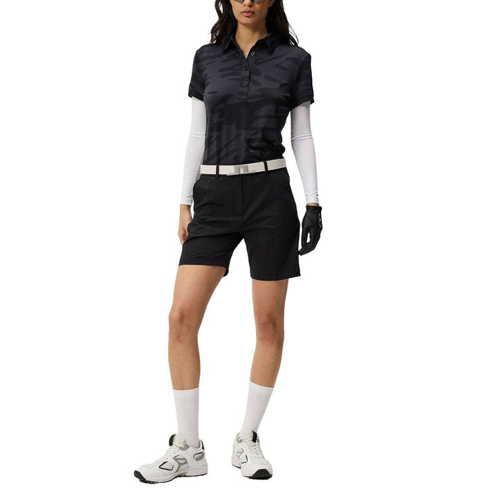 J.Lindeberg Alaya Jacquard Golf Polo Neptune Jacquard Black - SS24 Women