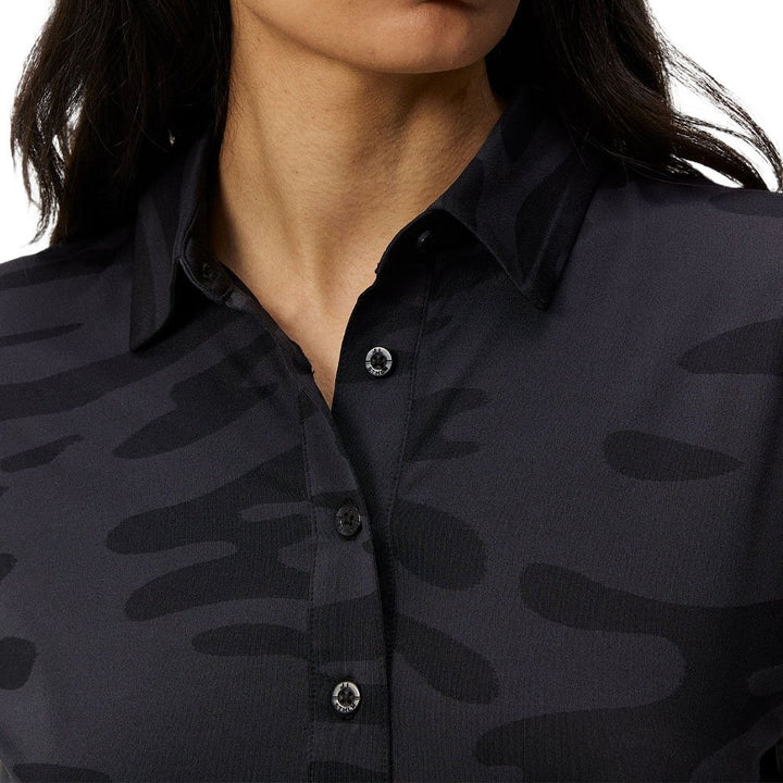 J.Lindeberg Alaya Jacquard Golf Polo Neptune Jacquard Black - SS24 Women