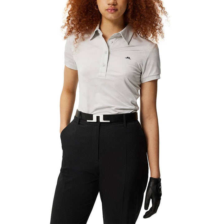 J.Lindeberg Alaya Jacquard Golf Polo Neptune Jacquard Light Gray - SS24 Women