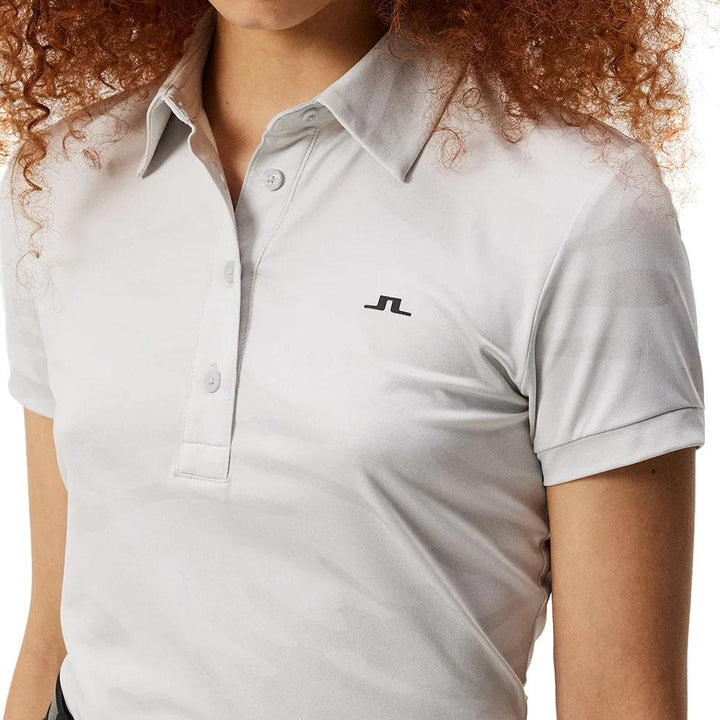 J.Lindeberg Alaya Jacquard Golf Polo Neptune Jacquard Light Gray - SS24 Women