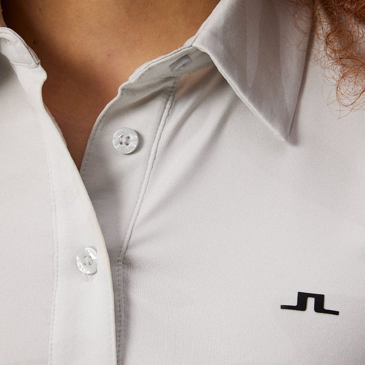 J.Lindeberg Alaya Jacquard Golf Polo Neptune Jacquard Light Gray - SS24 Women