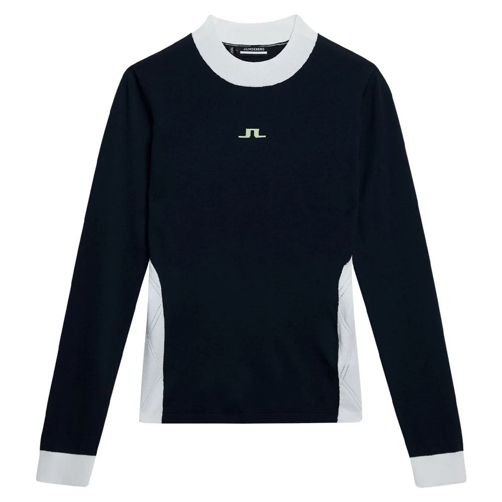 J.LINDEBERG モックネックセーター ネイビー/ホワイト　美品 Mac Knitted Zip Sweater / JL Navy – J.Lindeberg