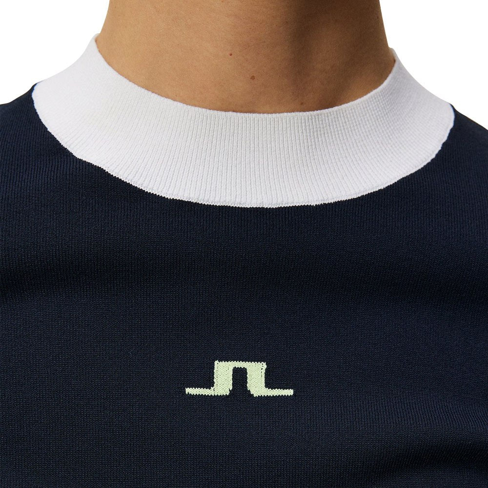 J.LINDEBERG モックネックセーター ネイビー/ホワイト　美品 J.LINDEBERG モックネックセーター ネイビー/ホワイト 美品