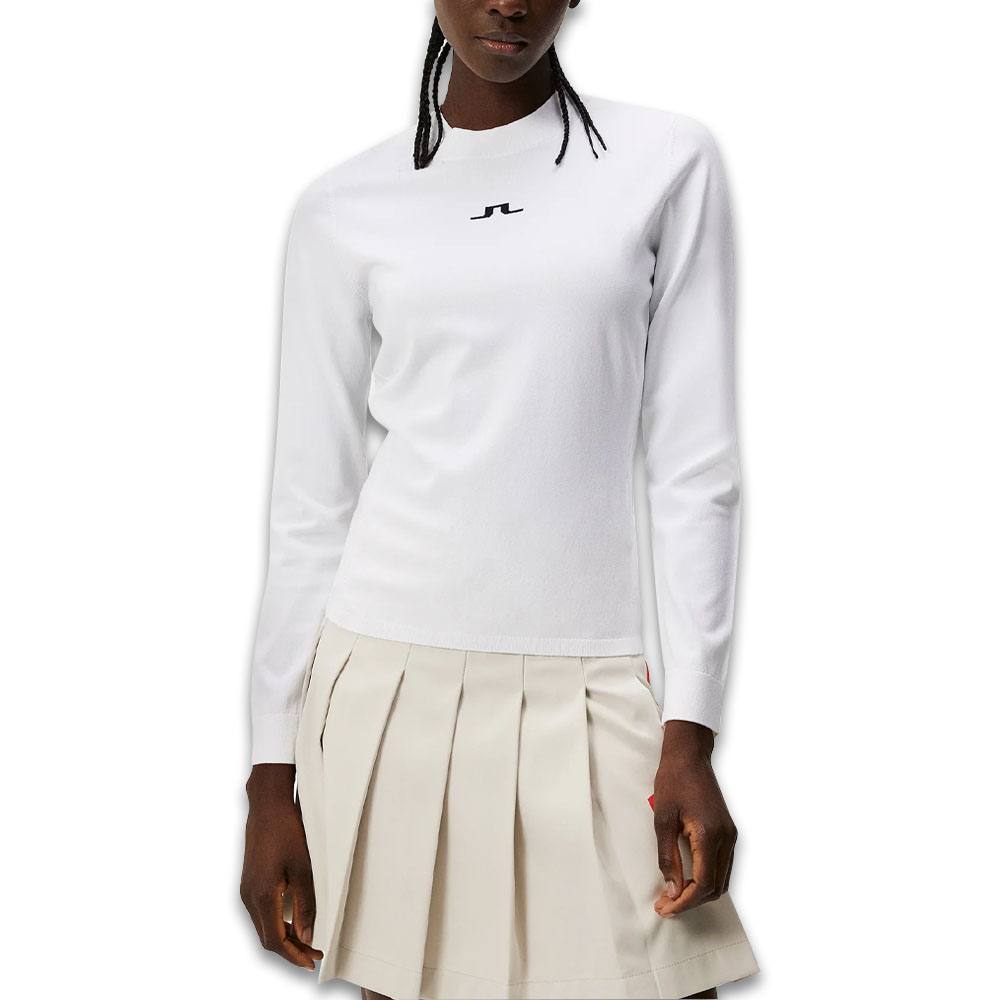 J.Lindeberg Meadow Knitted Golf Mock White - SS24 Women – Golfio