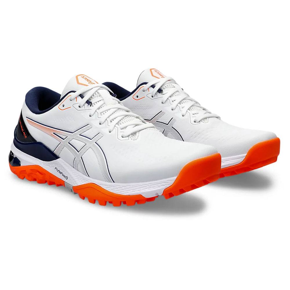 ASICS Gel-Kayano Ace 2 Spikeless Golf Shoes White/Shocking Orange