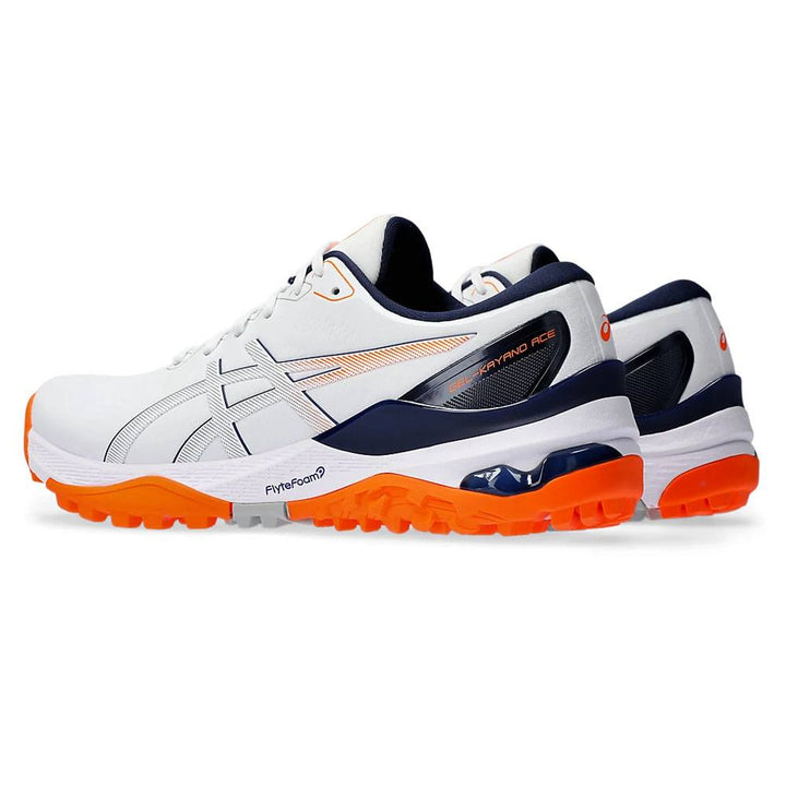 ASICS Gel-Kayano Ace 2 Spikeless Golf Shoes White/Shocking Orange - 24 Men