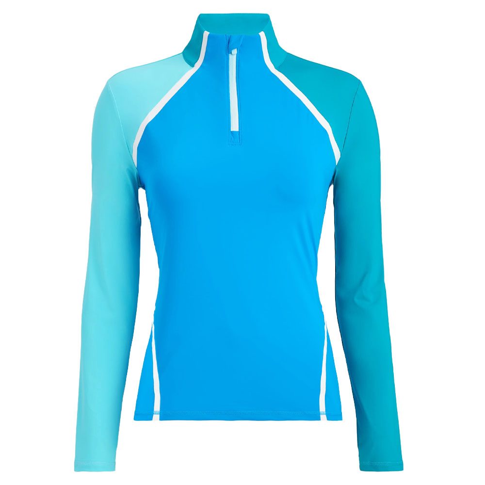 Gfore Colour Block Silky Tech Quarter Zip Golf Pullover Catalina - SP24 Women