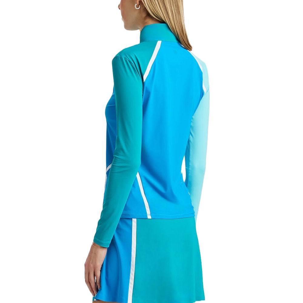 Gfore Colour Block Silky Tech Quarter Zip Golf Pullover Catalina - SP24 Women
