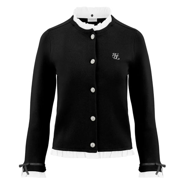 Fairliar Sleeve Frill Jacket Style Golf Cardigan Black - FW24 Women