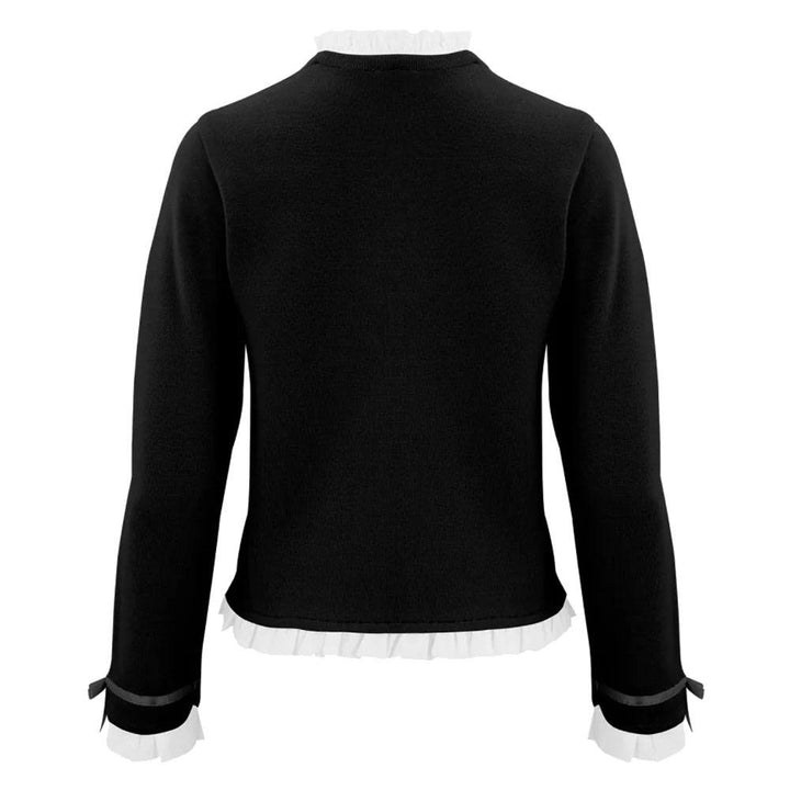 Fairliar Sleeve Frill Jacket Style Golf Cardigan Black - FW24 Women