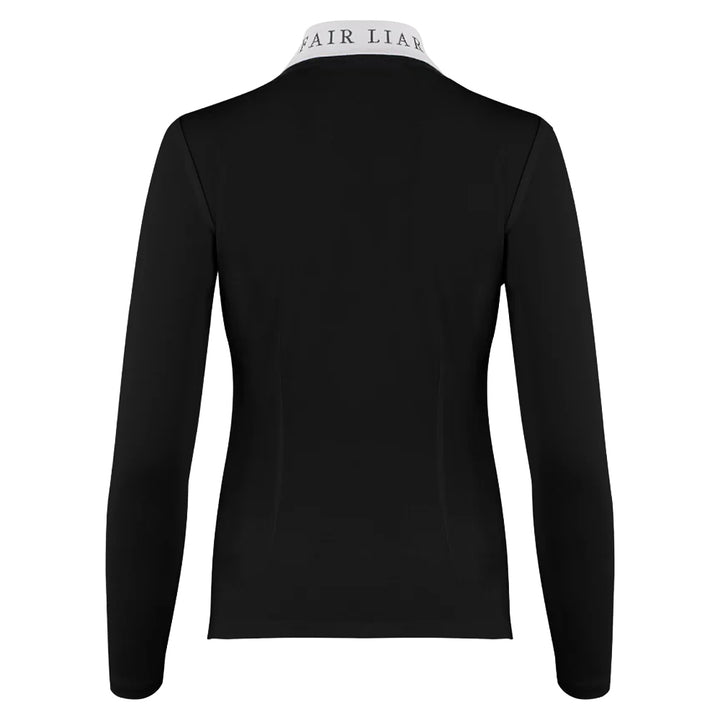 Fairliar Gingham Detachable Ribbon Golf Polo Black - FW24 Women