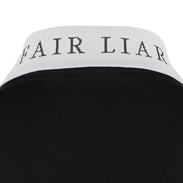 Fairliar Gingham Detachable Ribbon Golf Polo Black - FW24 Women
