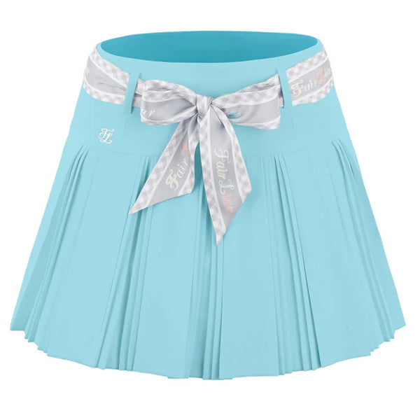 Fairliar Scarf Set Pleated Golf Skirt Ceramic Blue - SS24 Women