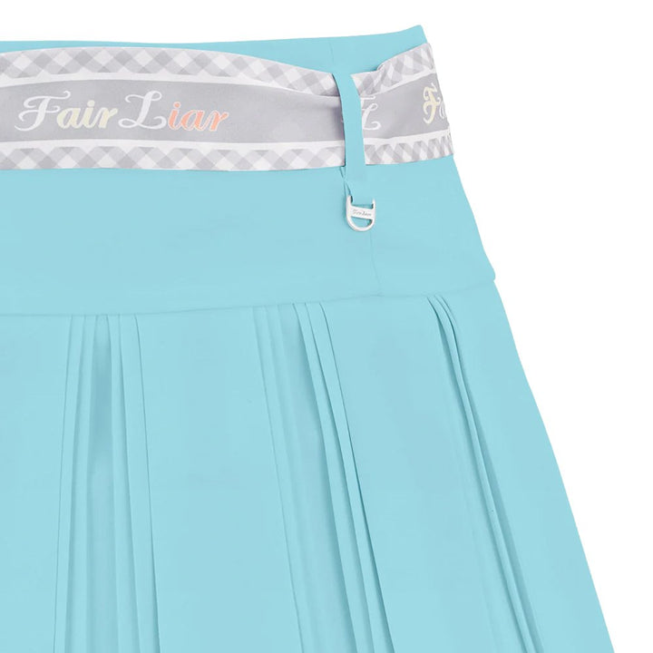 Fairliar Scarf Set Pleated Golf Skirt Ceramic Blue - SS24 Women