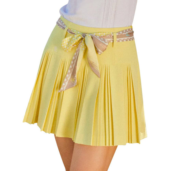 Fairliar Scarf Set Pleated Golf Skirt Lemon - SS24 Women