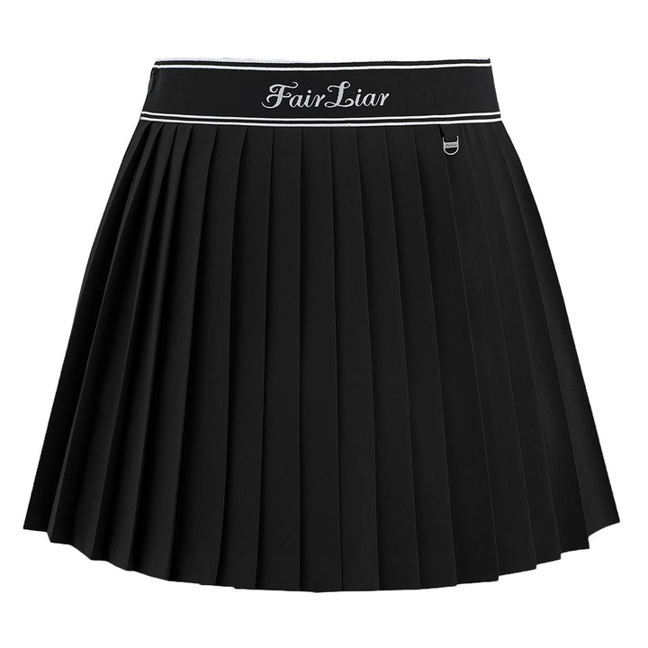 Callaway Logo Jacqard Band Pleated Golf Skirt Black - 24 Women