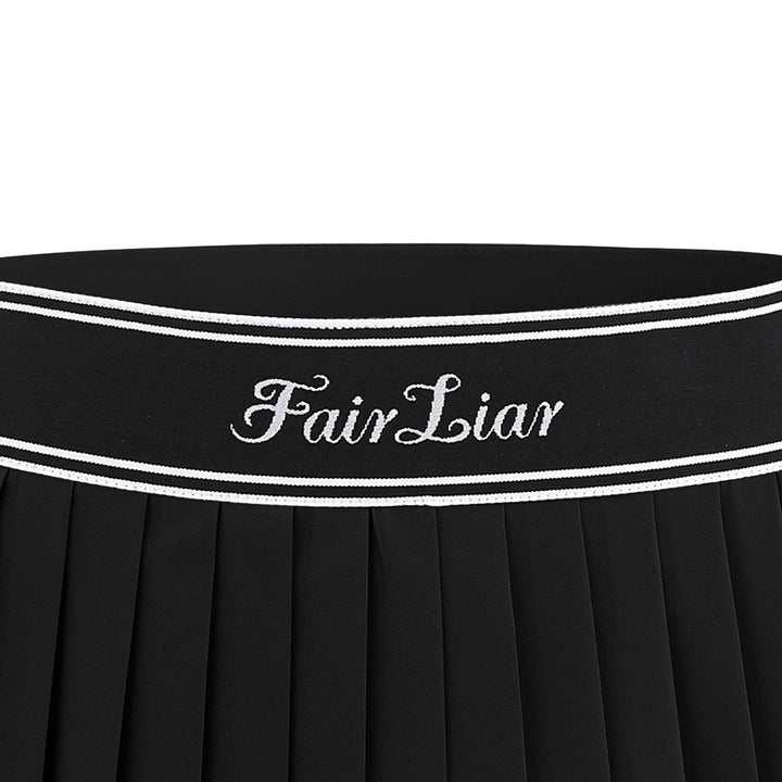 Callaway Logo Jacqard Band Pleated Golf Skirt Black - 24 Women