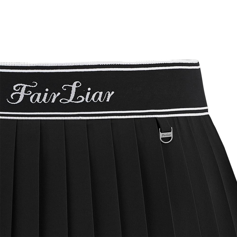 Fairliar Logo Jacqard Band Pleated Golf Skirt 2024 Women