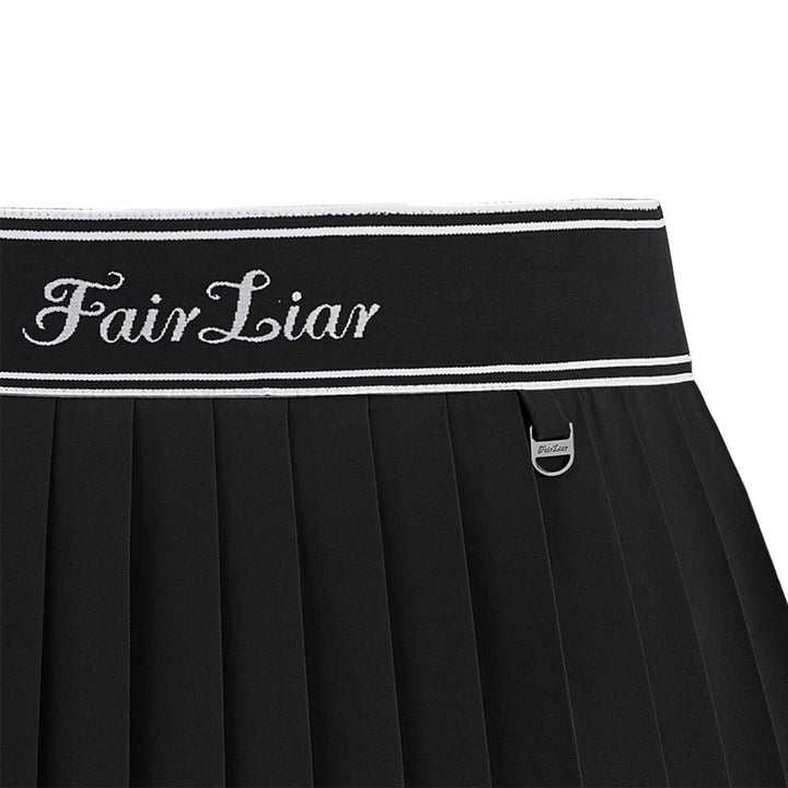 Callaway Logo Jacqard Band Pleated Golf Skirt Black - 24 Women