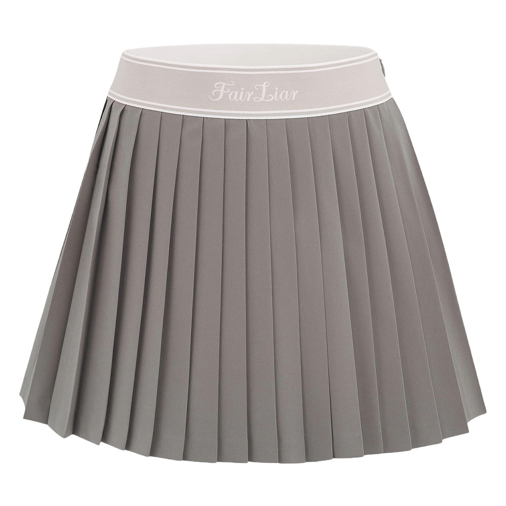 Fairliar Logo Jacqard Band Pleated Golf Skirt 2024 Women
