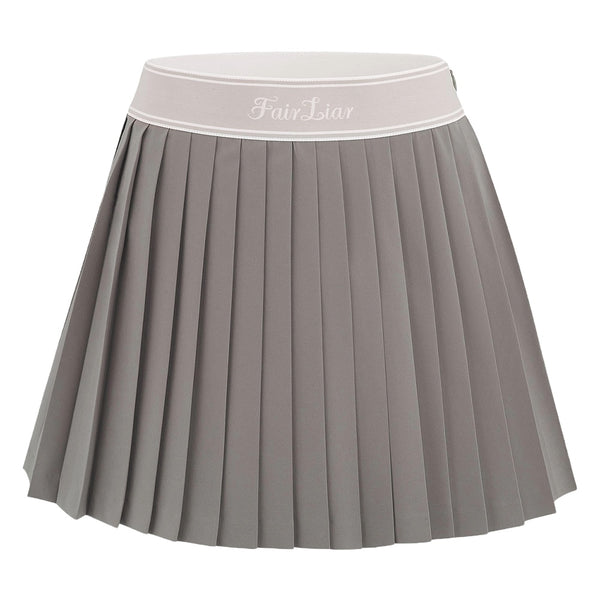 Callaway Logo Jacqard Band Pleated Golf Skirt Cocoa - 24 Women